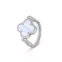 [LUCKY LOVE]CLOVER RIVERSIBLE RING SILVER COLLECTION