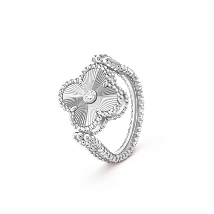 [LUCKY LOVE]CLOVER RIVERSIBLE RING SILVER COLLECTION