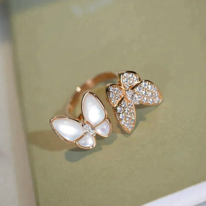 [LUCKY LOVE]TWIN BUTTERFLY DIAMOND MOP RING