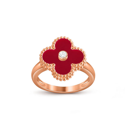 [LUCKY LOVE]CLOVER DIAMOND RING ROSE GOLD COLLECTION