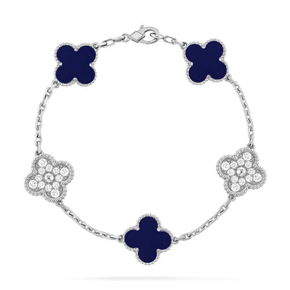 [LUCKY LOVE]CLOVER DIAMOND SILVER BRACELET COLLECTION,5 MOTIFS