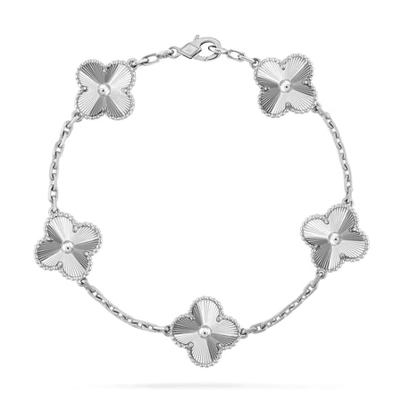 [LUCKY LOVE]CLOVER SILVER 5 MOTIFS BRACELET