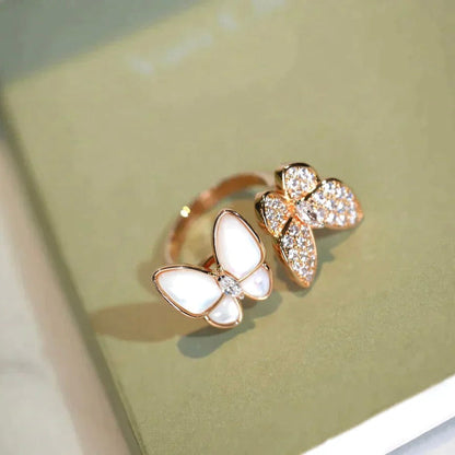 [LUCKY LOVE]TWIN BUTTERFLY DIAMOND MOP RING