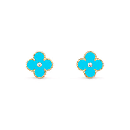 [LUCKY LOVE]CLOVER  15MM DIAMOND EARRINGS COLLECTION