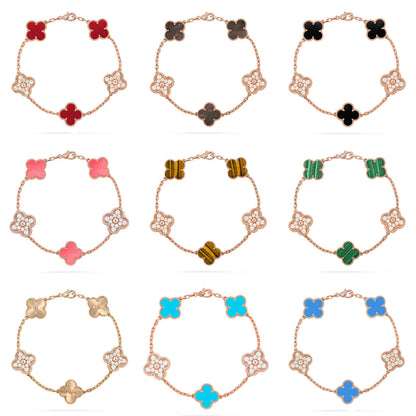 [LUCKY LOVE]CLOVER DIAMOND ROSE GOLD BRACELET COLLECTION,5 MOTIFS