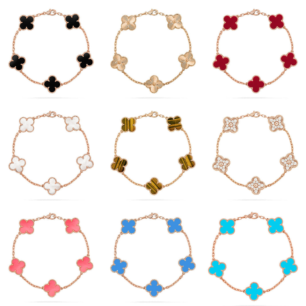 [LUCKY LOVE]CLOVER ROSE GOLD BRACELET COLLECTION,5 MOTIFS