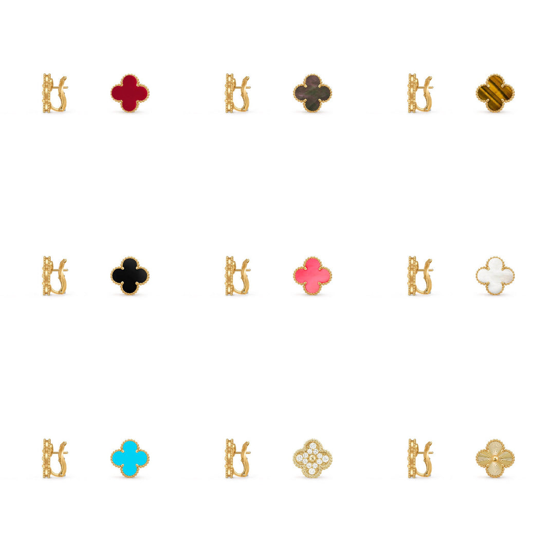 [LUCKY LOVE]CLOVER 15MM MOP EARRINGS COLLECTION