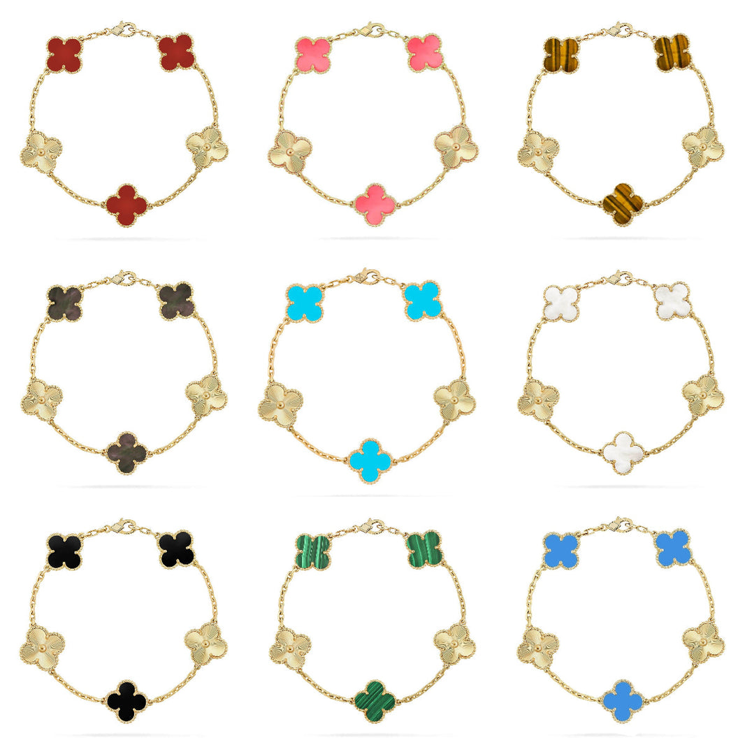 [LUCKY LOVE]CLOVER LASER GOLD BRACELET COLLECTION,5 MOTIFS