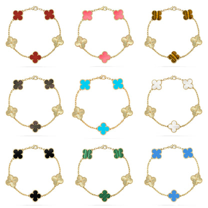 [LUCKY LOVE]CLOVER LASER GOLD BRACELET COLLECTION,5 MOTIFS