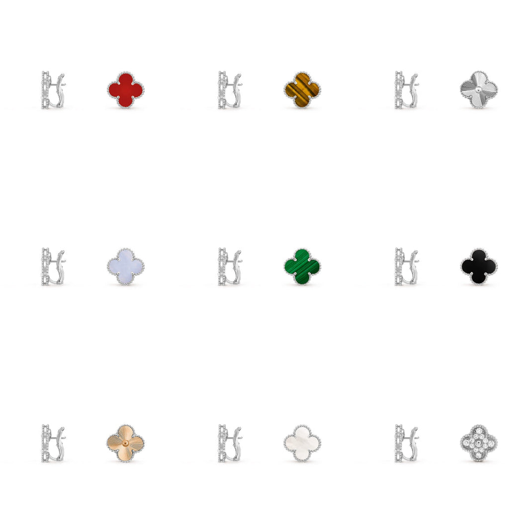 [LUCKY LOVE]CLOVER SILVER 15MM MOP EARRINGS COLLECTION