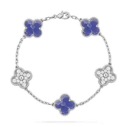 [LUCKY LOVE]CLOVER DIAMOND SILVER BRACELET COLLECTION,5 MOTIFS