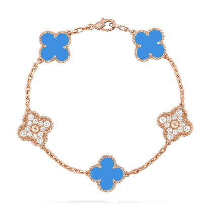 [LUCKY LOVE]CLOVER DIAMOND ROSE GOLD BRACELET COLLECTION,5 MOTIFS