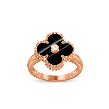 [LUCKY LOVE]CLOVER DIAMOND RING ROSE GOLD COLLECTION