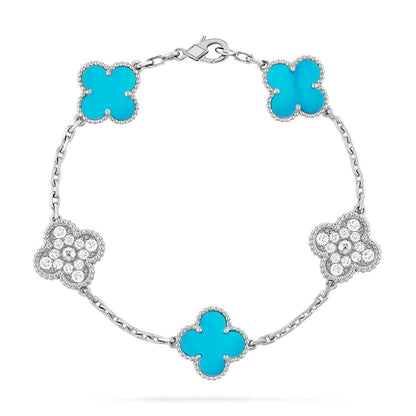 [LUCKY LOVE]CLOVER DIAMOND SILVER BRACELET COLLECTION,5 MOTIFS