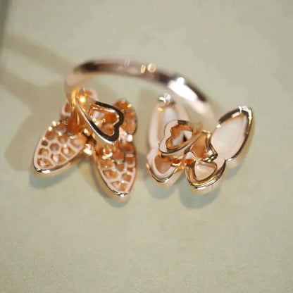 [LUCKY LOVE]TWIN BUTTERFLY DIAMOND MOP RING