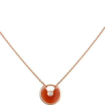 [LUCKY LOVE]AMULETTE GOLD CARNELIAN ONYX NECKLACE