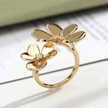 [LUCKY LOVE]CLOVER COMOS GOLD DIAMOND RING