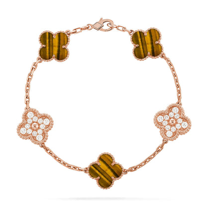 [LUCKY LOVE]CLOVER DIAMOND ROSE GOLD BRACELET COLLECTION,5 MOTIFS