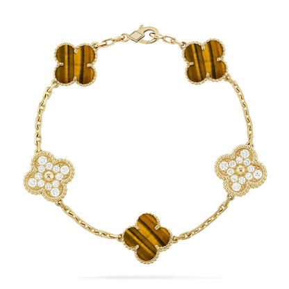 [LUCKY LOVE]CLOVER DIAMOND GOLD BRACELET COLLECTION,5 MOTIFS