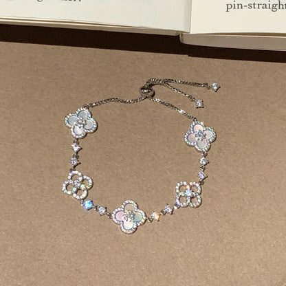 [LUCKY LOVE]CLOVER 5 MOTIF PINK BLUE RED WHITE BRACELET