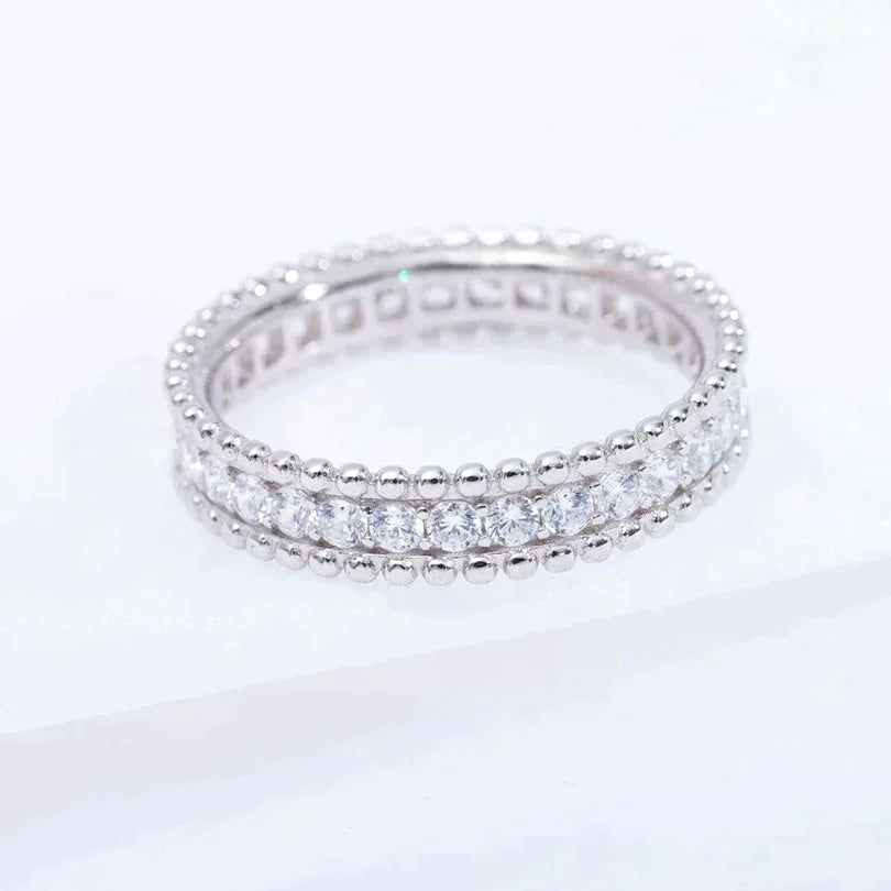 [LUCKY LOVE]PERLEE DIAMOND SILVER RING