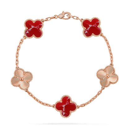 [LUCKY LOVE]CLOVER LASER ROSE GOLD BRACELET COLLECTION,5 MOTIFS
