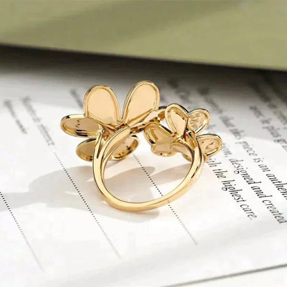 [LUCKY LOVE]CLOVER COMOS GOLD DIAMOND RING