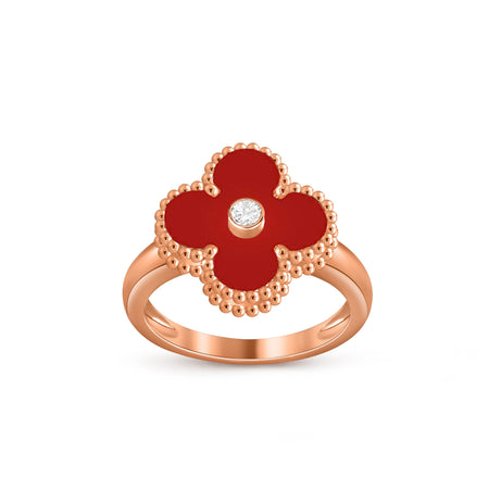 [LUCKY LOVE]CLOVER DIAMOND RING ROSE GOLD COLLECTION