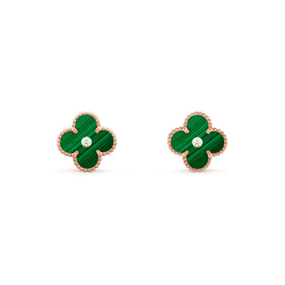 [LUCKY LOVE]CLOVER  15MM DIAMOND EARRINGS COLLECTION