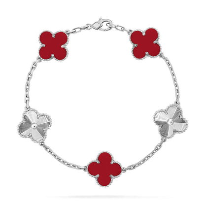 [LUCKY LOVE]CLOVER LASER SILVER BRACELET COLLECTION,5 MOTIFS