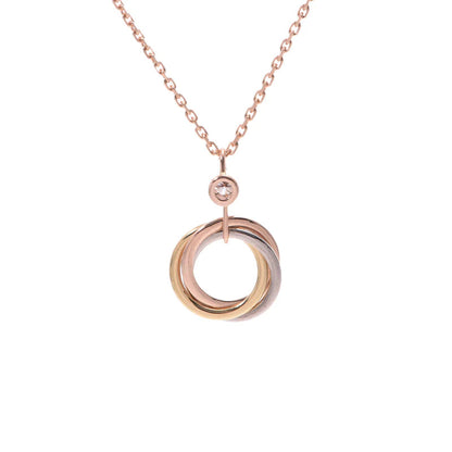 [LUCKY LOVE]TRINITY SILVER GOLD PINK GOLD NECKLACE