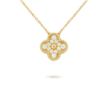 [LUCKY LOVE]CLOVER 15MM SINGLE FLOWER NECKLACE COLLECTION