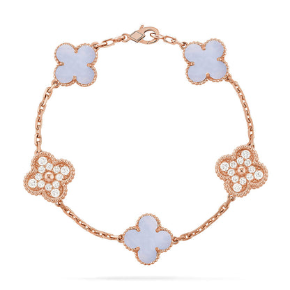 [LUCKY LOVE]CLOVER DIAMOND ROSE GOLD BRACELET COLLECTION,5 MOTIFS