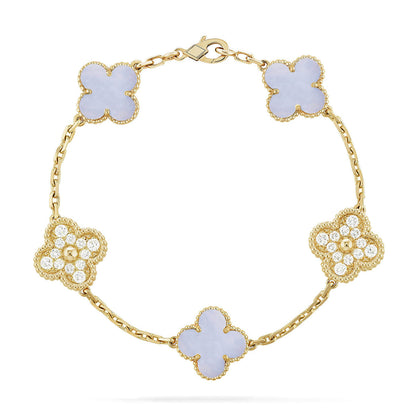 [LUCKY LOVE]CLOVER DIAMOND GOLD BRACELET COLLECTION,5 MOTIFS
