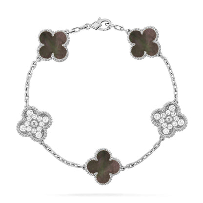 [LUCKY LOVE]CLOVER DIAMOND SILVER BRACELET COLLECTION,5 MOTIFS
