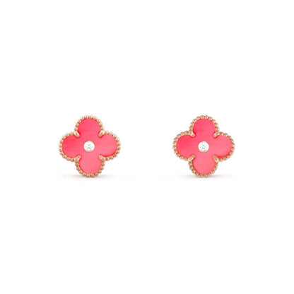 [LUCKY LOVE]CLOVER  15MM DIAMOND EARRINGS COLLECTION