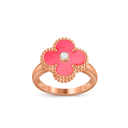 [LUCKY LOVE]CLOVER DIAMOND RING ROSE GOLD COLLECTION