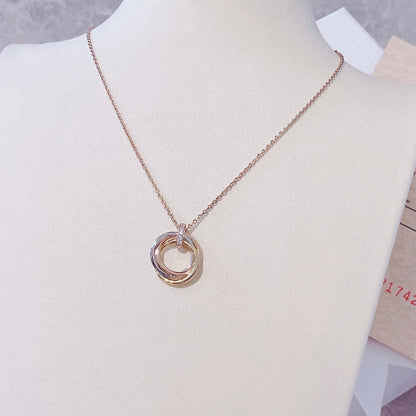 [LUCKY LOVE]TRINITY NECKLACE GOLD  DIAMONDS
