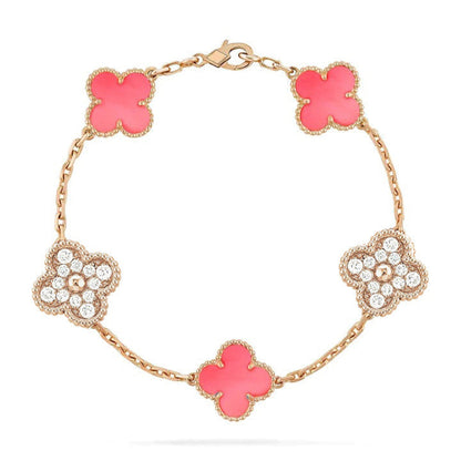 [LUCKY LOVE]CLOVER DIAMOND GOLD BRACELET COLLECTION,5 MOTIFS