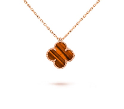 [LUCKY LOVE]CLOVER MINI 9.5MM CARNELIANS NECKLACE COLLECTION