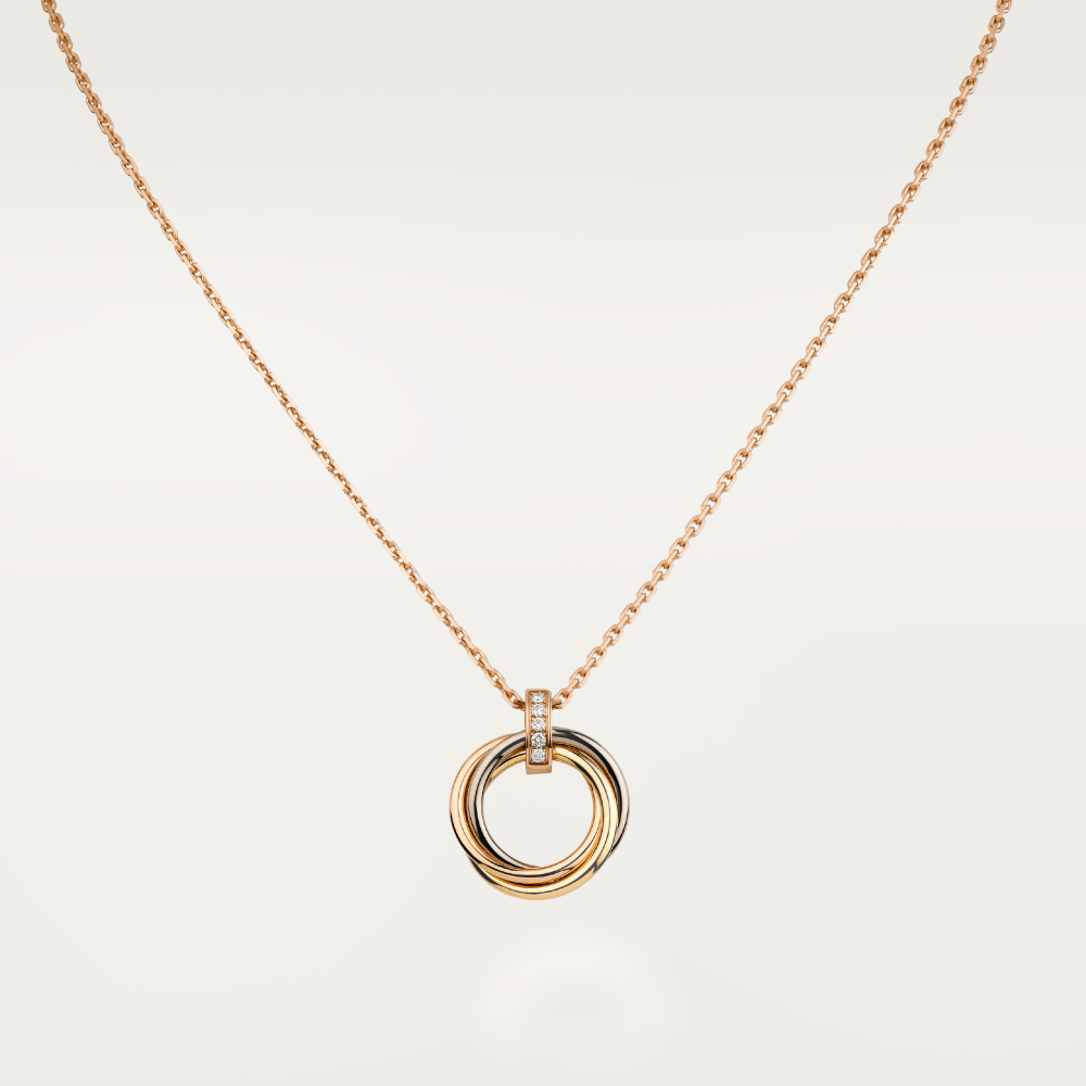 [LUCKY LOVE]TRINITY NECKLACE GOLD  DIAMONDS