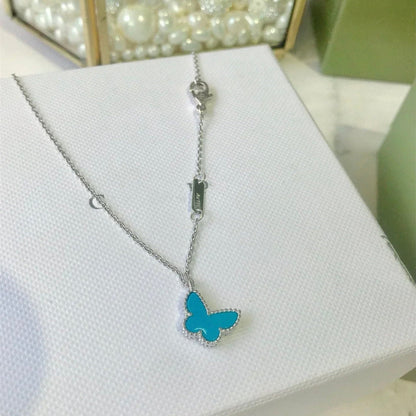 [LUCKY LOVE]BUTTERFLY TURQUOISE BUTTERFLY BRACELET SILVER