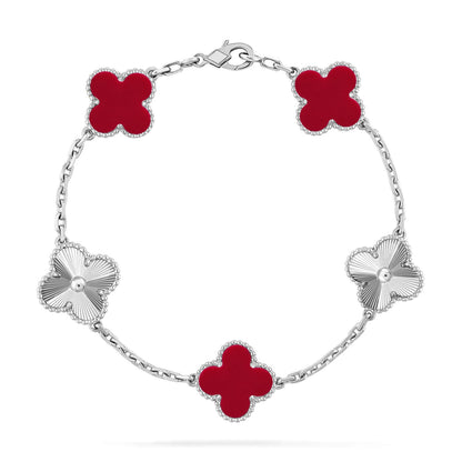 [LUCKY LOVE]CLOVER DIAMOND SILVER BRACELET COLLECTION,5 MOTIFS