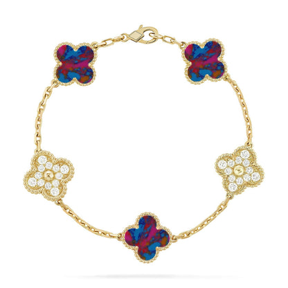[LUCKY LOVE]CLOVER DIAMOND GOLD BRACELET COLLECTION,5 MOTIFS
