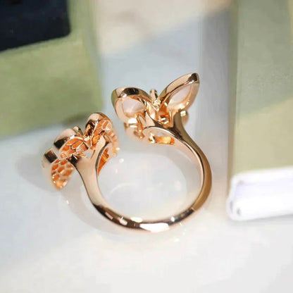 [LUCKY LOVE]TWIN BUTTERFLY DIAMOND MOP RING