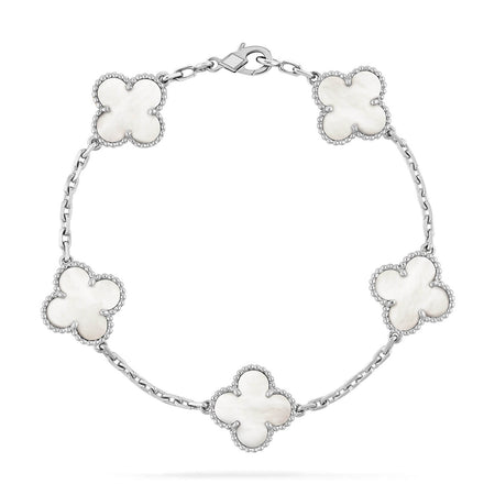 [LUCKY LOVE]CLOVER SILVER MOP 5 MOTIF BRACELET