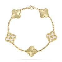 [LUCKY LOVE]CLOVER DIAMOND GOLD BRACELET COLLECTION,5 MOTIFS