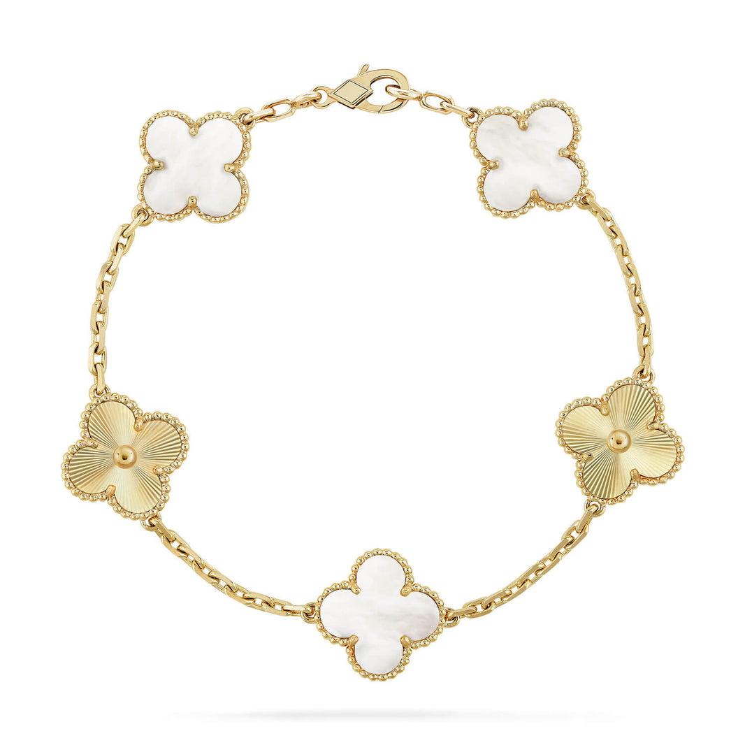[LUCKY LOVE]CLOVER LASER GOLD BRACELET COLLECTION,5 MOTIFS