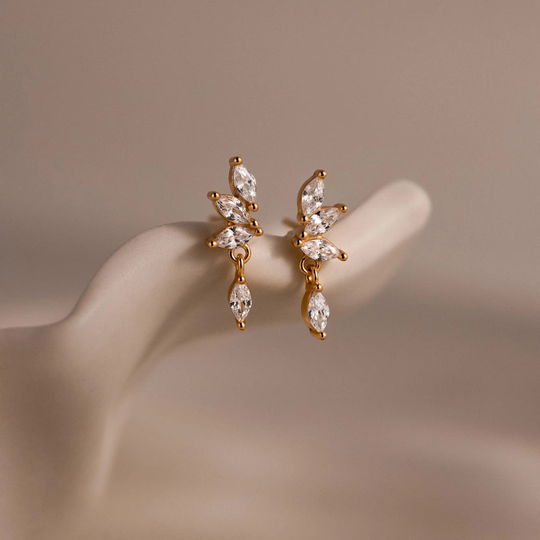 Diamond Marquise Drop Studs