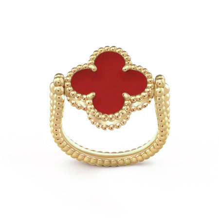 [LUCKY LOVE]CLOVER RIVERSIBLE RING GOLD COLLECTION